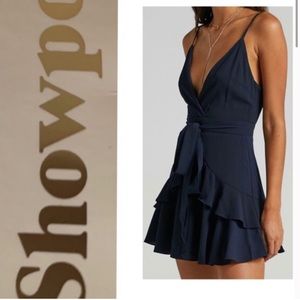 Showpo Navy Ruffle Dress 4